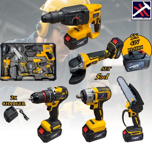 Hammer Tools 42V - 5u1 Aku Set s 2 baterije i koferom