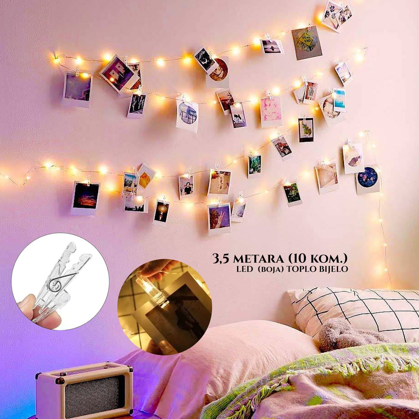 LED DEKORATIVNE KVAČICE ZA SLIKE 3.5 (10 KVAČICA)