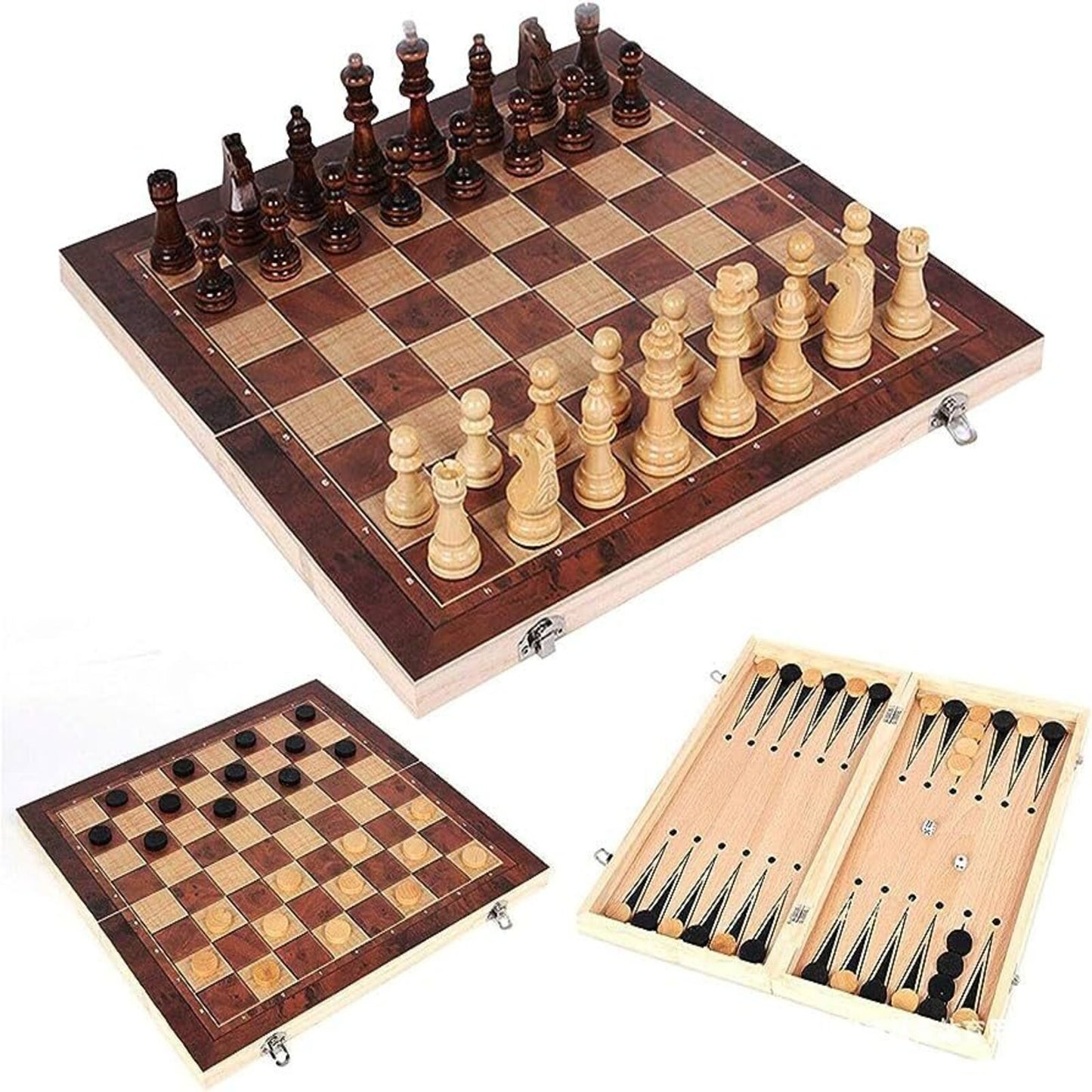 KOMBINACIJA ZABAVA 3U1 ŠAH, BACKGAMMON, DAME