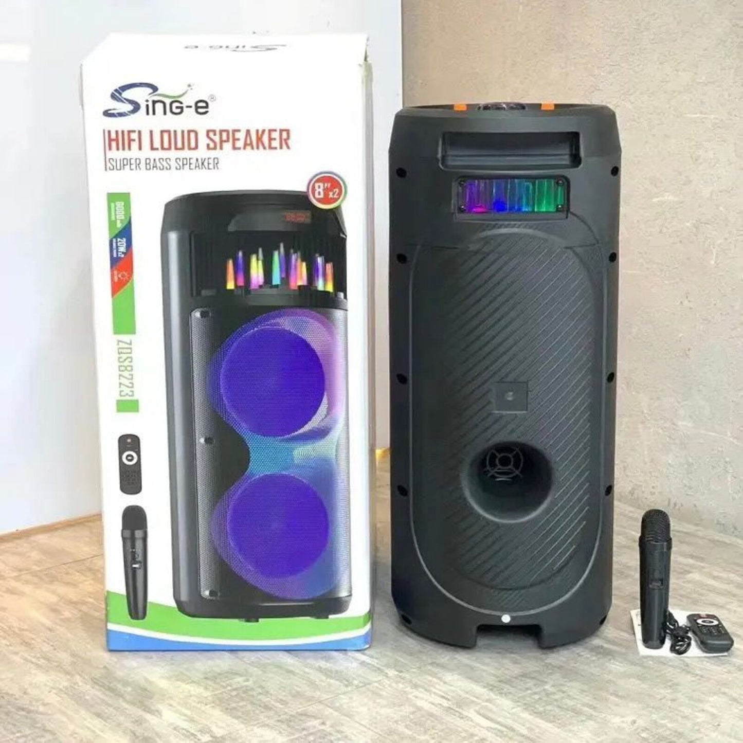 PARTY CINEMA ZVUČNIK 6000mah 8'' X2 SA GRATIS BEŽIČNIM MIKROFONOM I DALJINSKIM