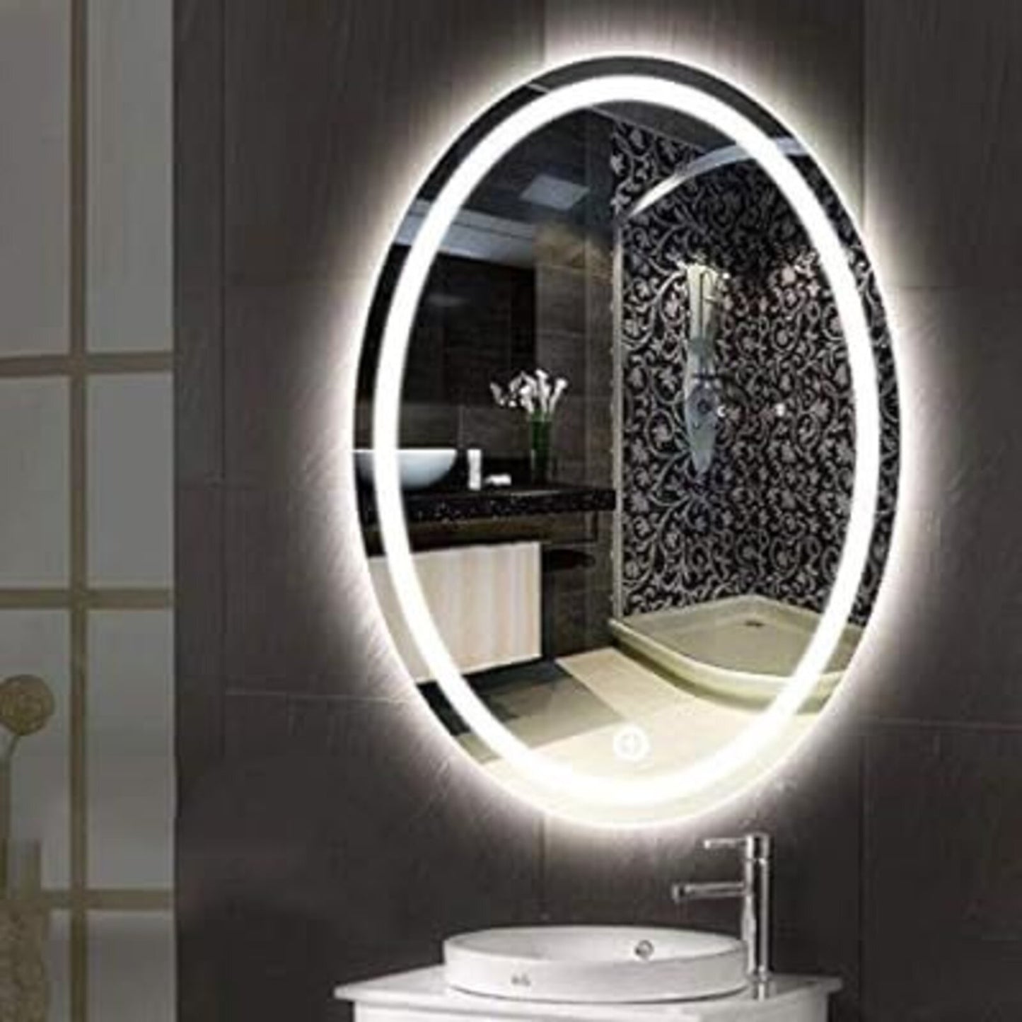 OVALNO OGLEDALO S LED OSVJETLJENJEM M639 60X80 CM