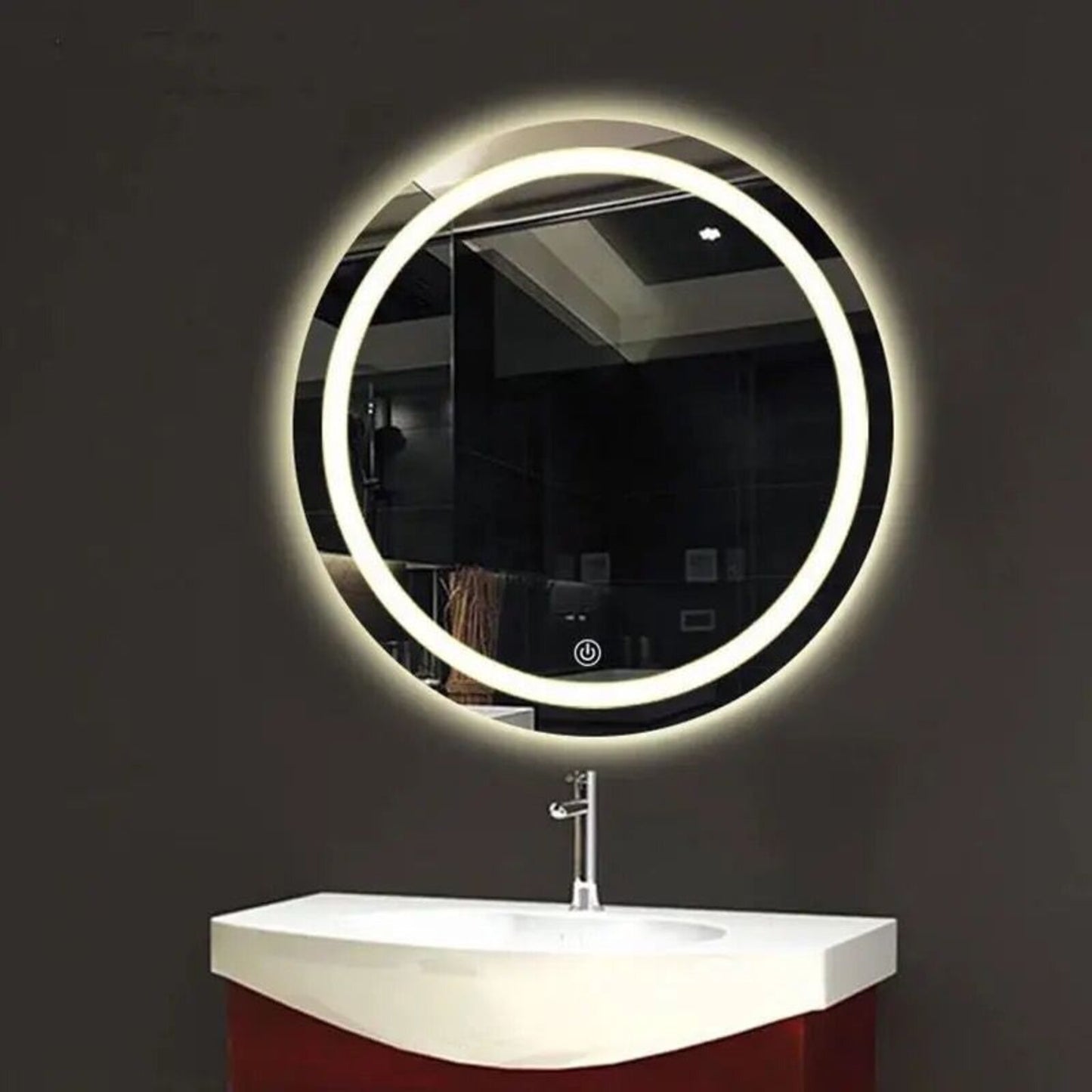 OKRUGLO OGLEDALO S LED OSVJETLJENJEM M637/M638 60X70 CM