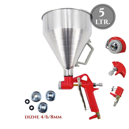 PIŠTOLJ ZA LAKIRANJAE SA 3 DIZNE I ALUMINIJSKOM POSUDOM OD 5L