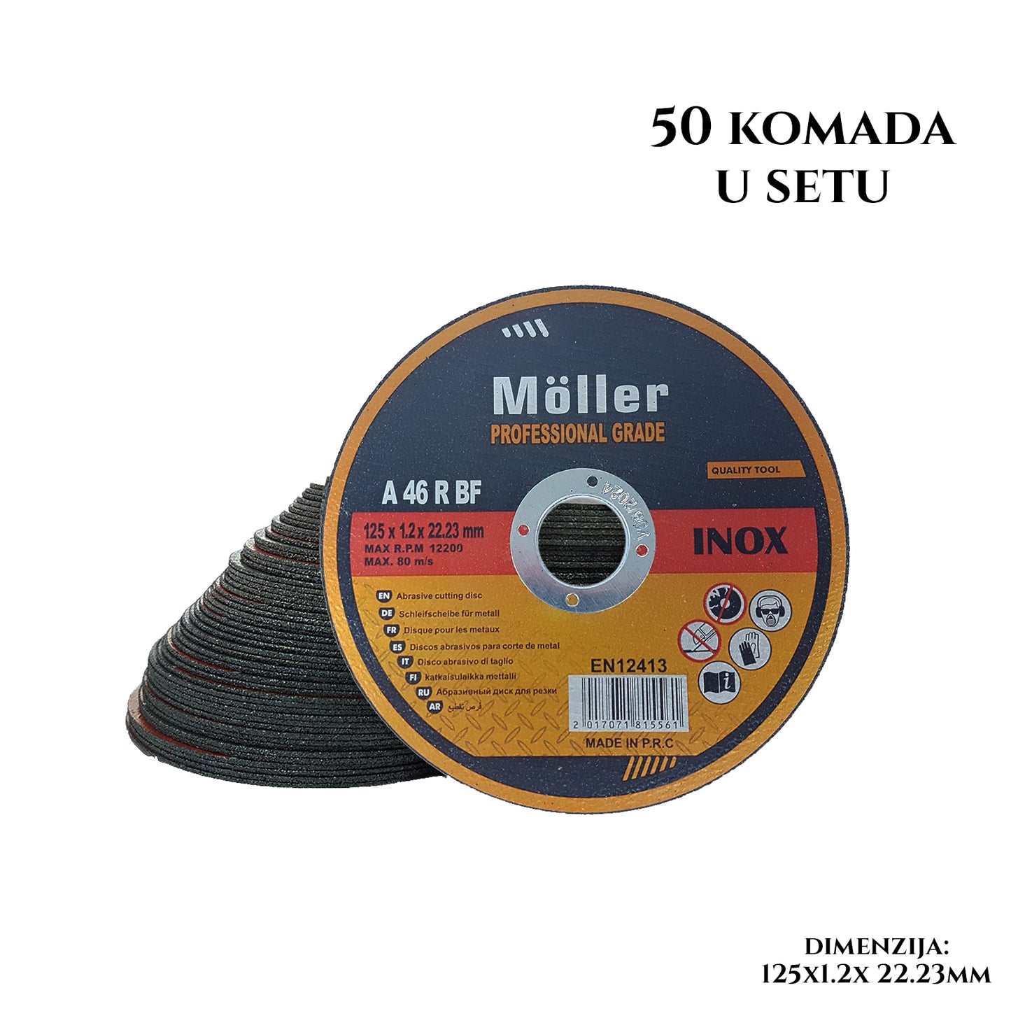 REZNE PLOČE 50KOM 125x1.2X22.23mm