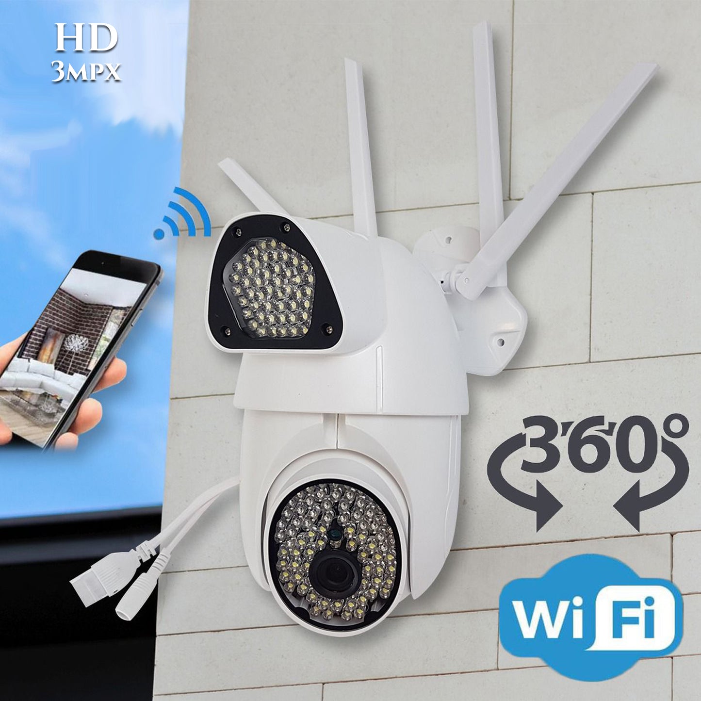 NOĆNA WIFI MOTORIZIRANA NADZORNA KAMERA 3MP