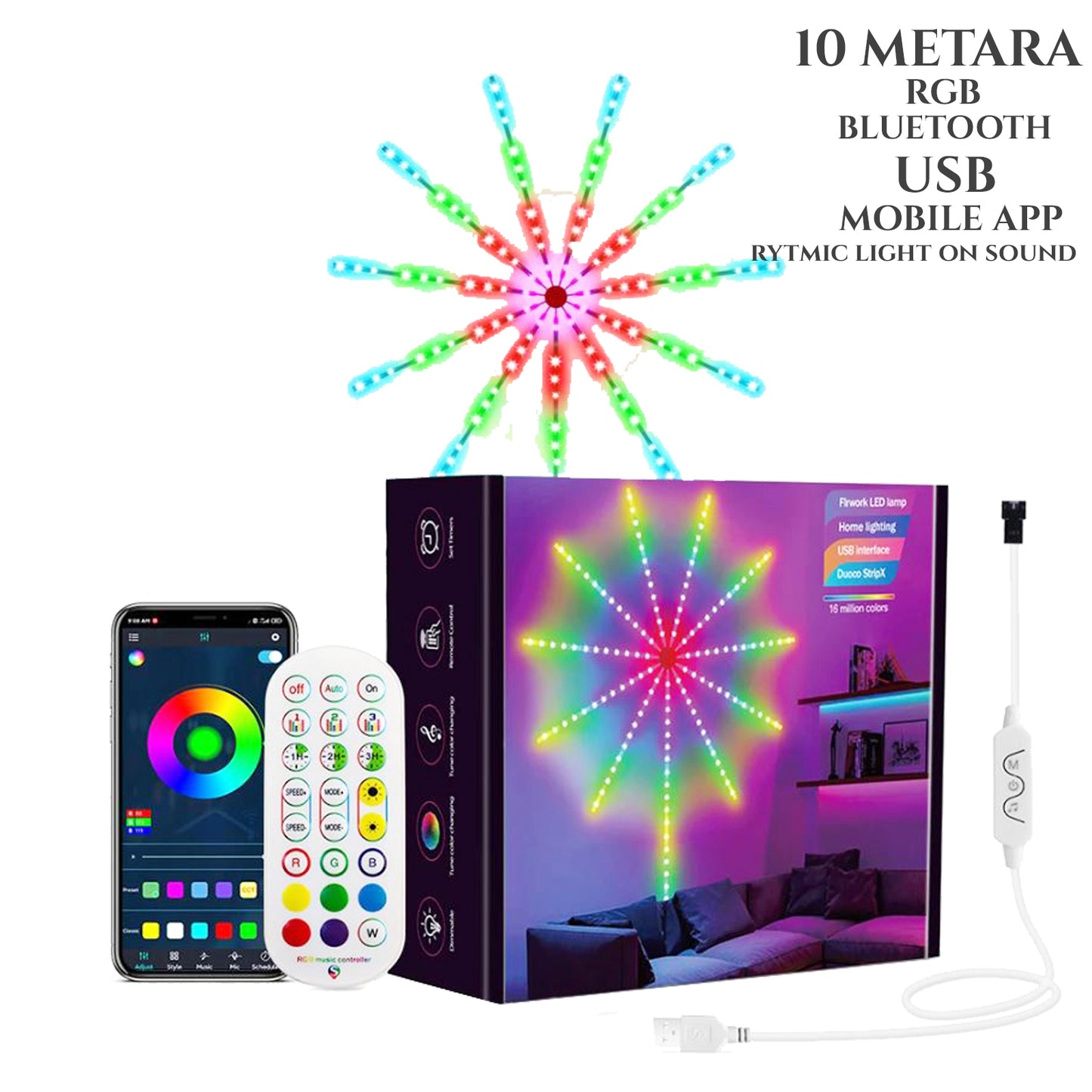 VATROMET LED SMART TRAKA (REAGIRA NA GLAZBU ILI GLAS)