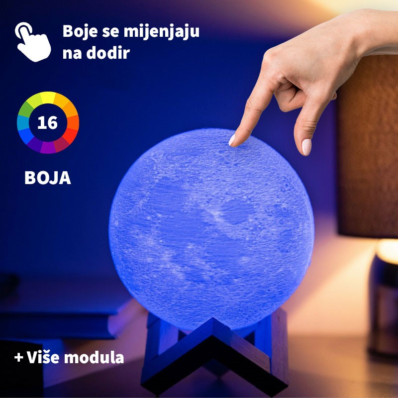 LED LAMPA MJESEC 3D NA DODIR