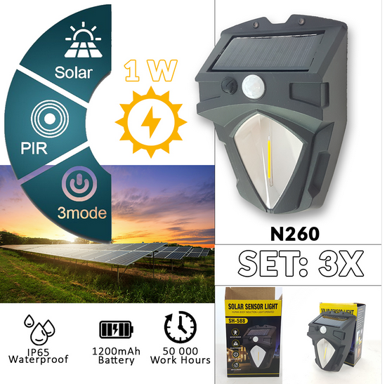LED solarna lampa n260 3 komada