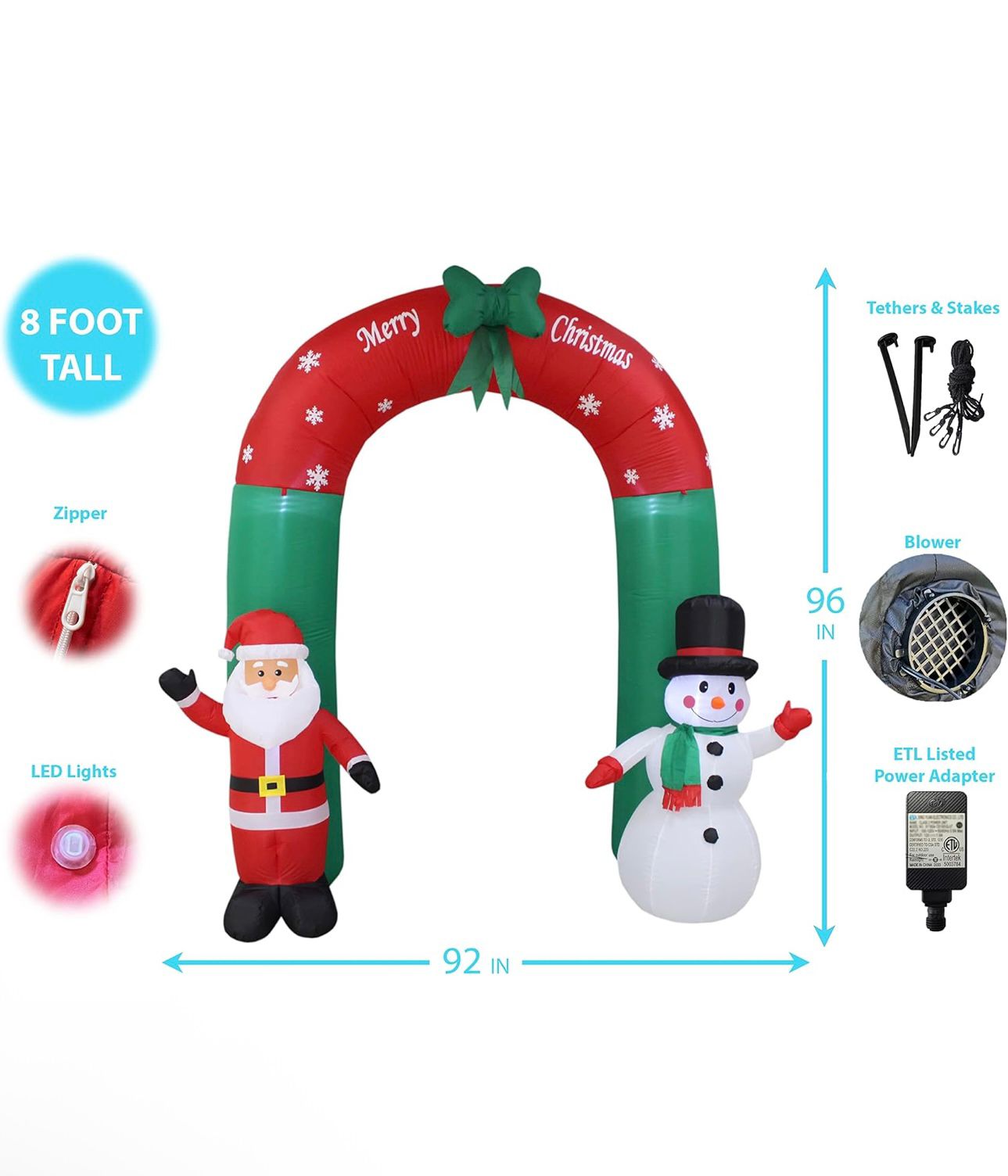 Napuhavajući Božićni  Prolaz - 240 cm