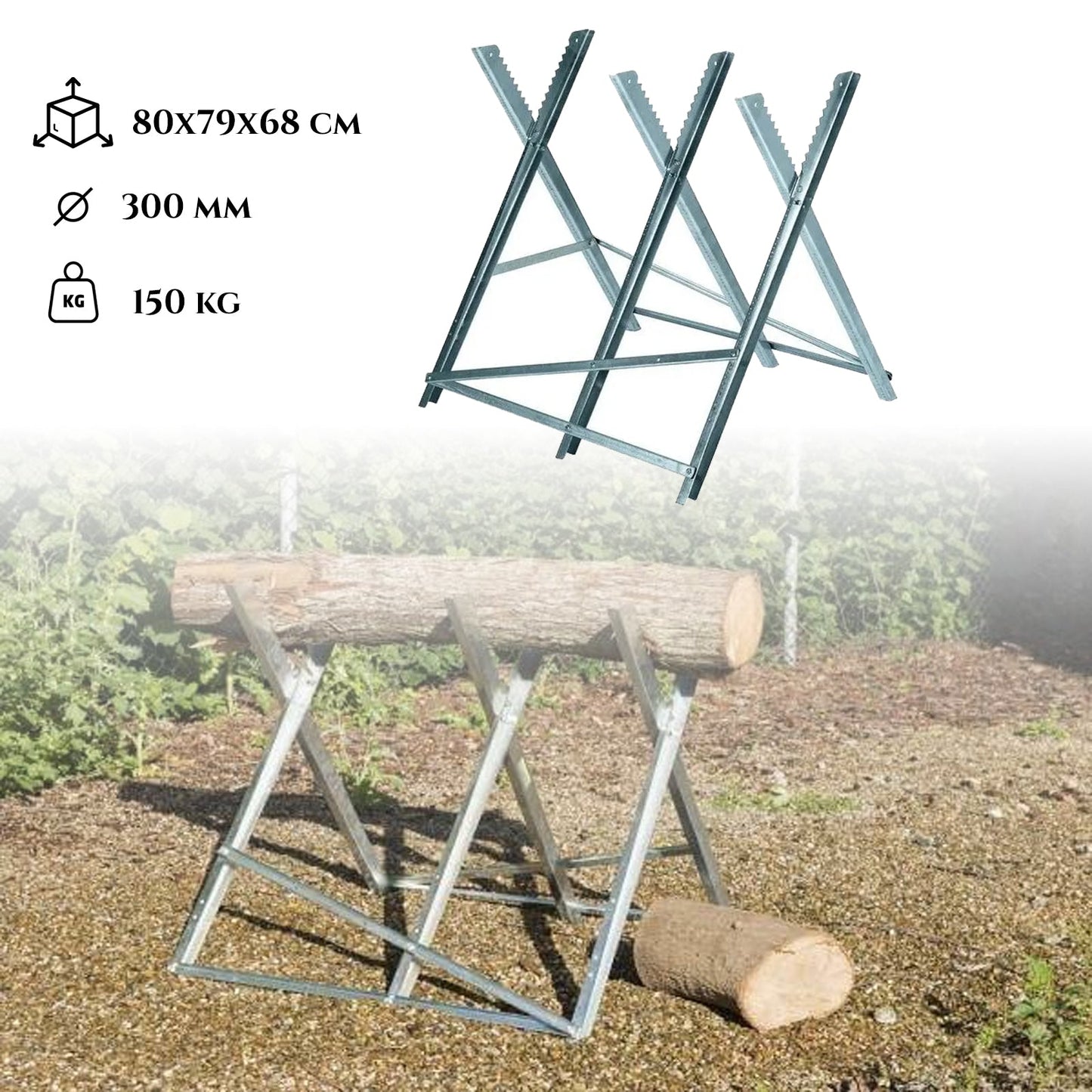 Metalni stalak za rezanje drva - 150 kg