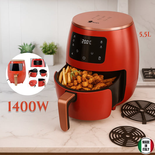 Crvena friteza na vrući zrak 1400 W