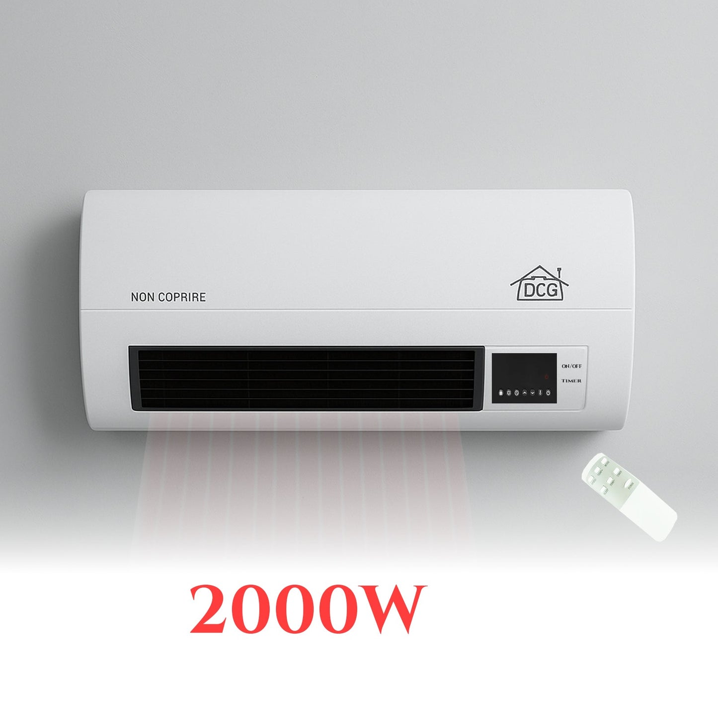 Zidna električna grijalica 2000W s daljinskim upravljačem