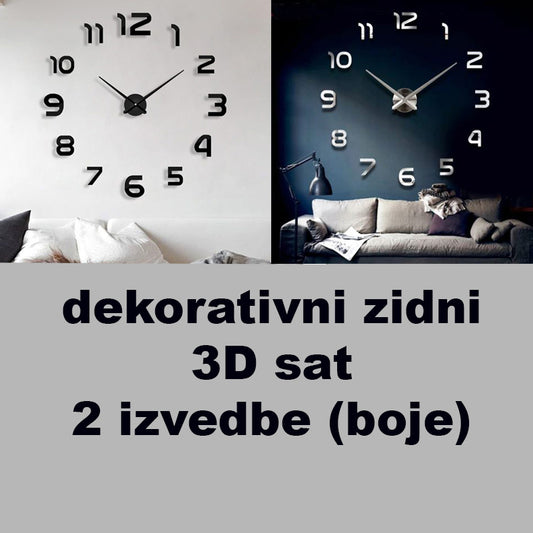 Dekorativni XXL zidni 3D sat